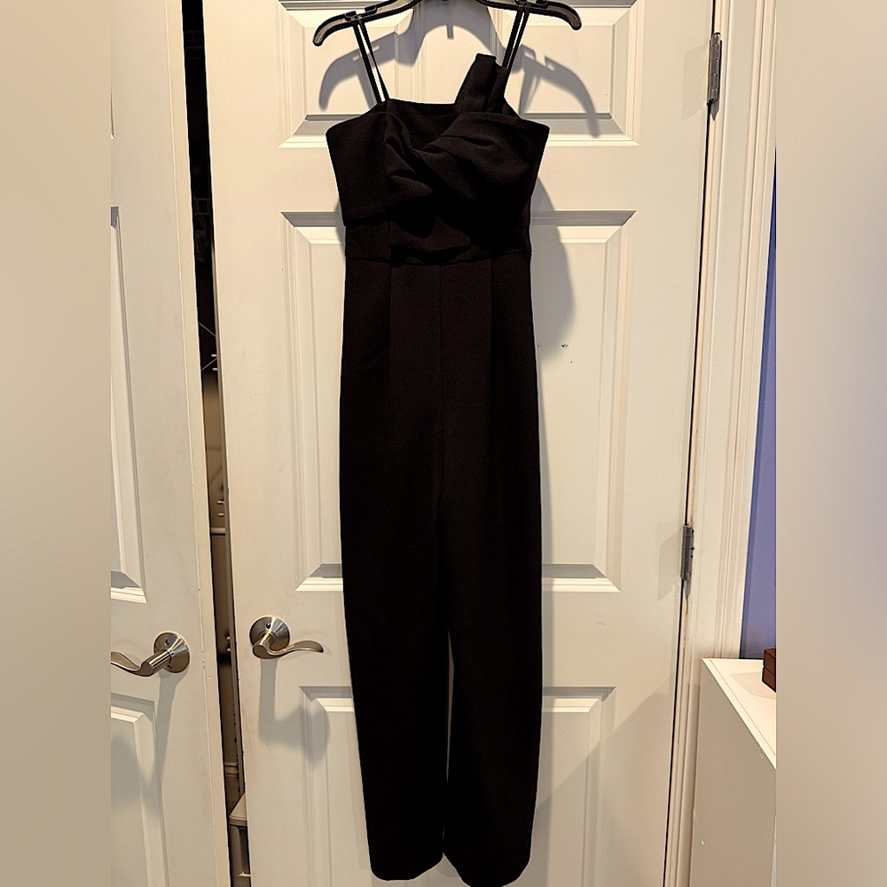 Chelsea 28 Black Strapless Wide leg Jumpsuit sz 00